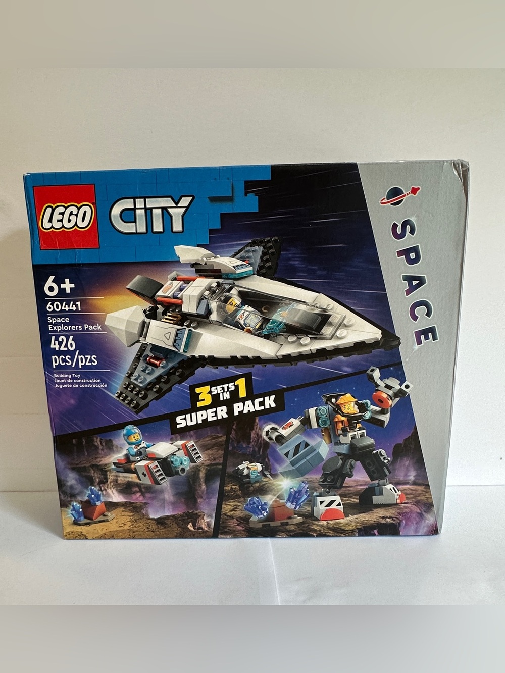 Lego City Space Explorers Pack - White, Black, Blue and Gray Spacecraft Set
